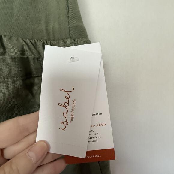 Ingrid & Isabel Full Belly Maternity Cargo Lightweight Jogger XS NWT Green - Picture 11 of 13